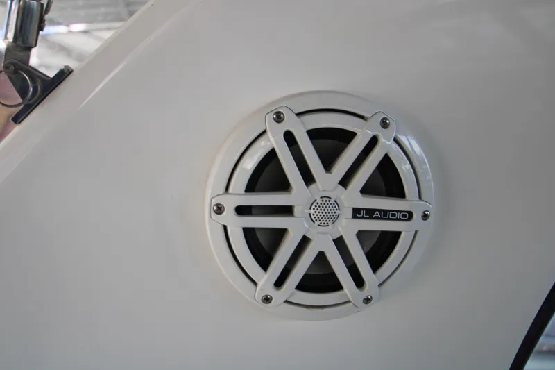 Slide: The Image of JL Audio speaker on 2003 Sea Ray 320 Sundancer boat. - 42