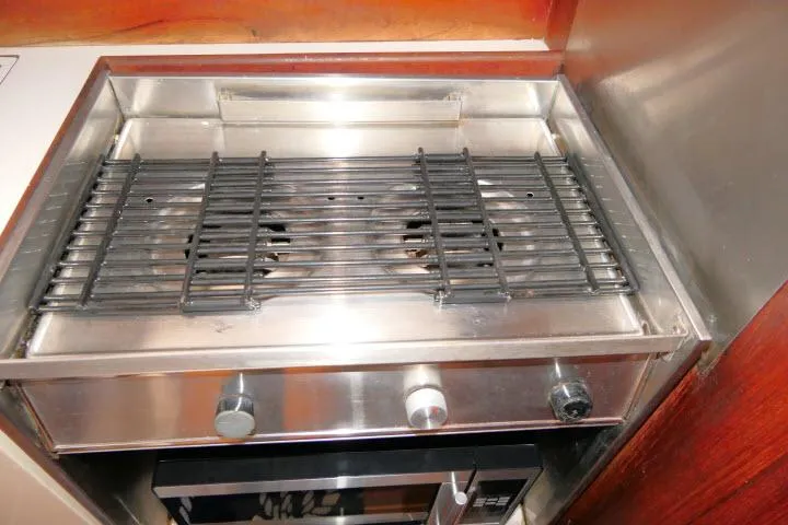 Slide: The Image of Stainless steel stove in 1988 Catalina 34 yacht kitchen. - 20