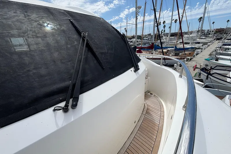 Slide: The Image of Norseman 80 yacht, 2010 model, docked at marina with clear sky. - 157