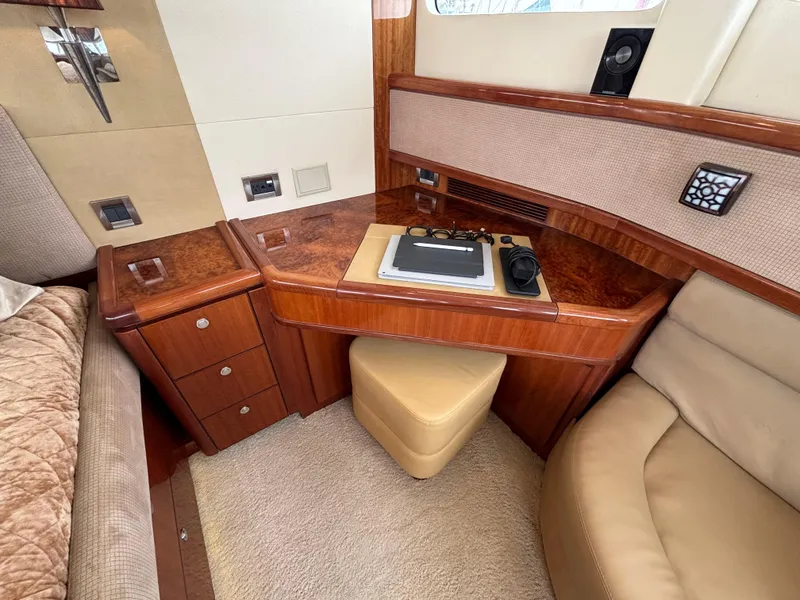 Slide: The Image of Luxurious Norseman 80 yacht interior with elegant wood finish and comfortable seating, 2010 model. - 35