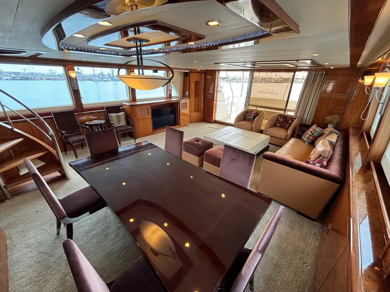 Slide: The Image of Luxurious interior of 2010 Norseman 80 yacht with elegant dining and seating area. - 5
