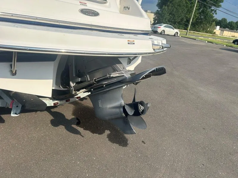 Slide: The Image of Rear view of 2008 Chaparral 215 SSi boat showing propeller and extended platform. - 10