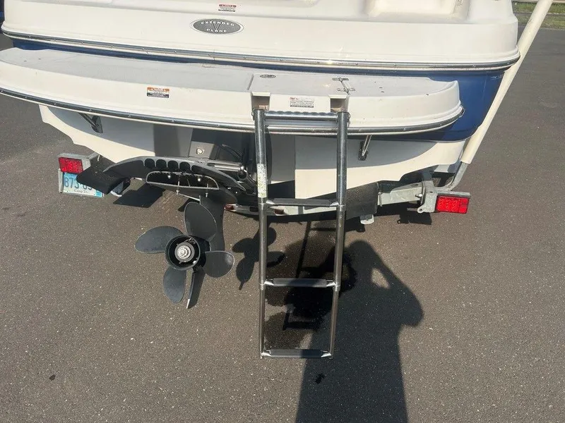 Slide: The Image of Rear view of a 2008 Chaparral 215 SSi boat with ladder and propeller. - 16