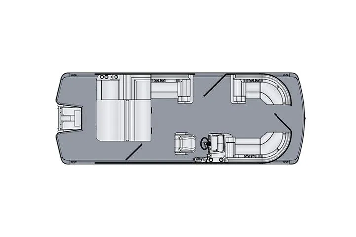 Slide: The Image of Manufacturer Provided Image: Floor plan of 2025 Harris Cruiser 210 pontoon boat, showcasing seating and helm layout. - 40