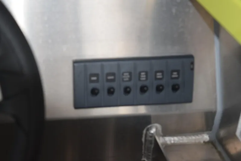 Slide: The Image of Control panel of 2026 Stabicraft 1550 Fisher Offshore boat. - 5