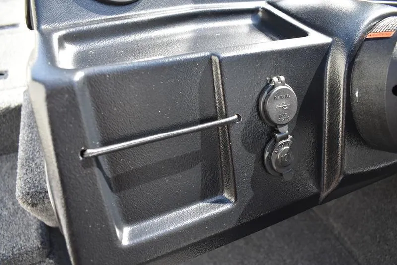 Slide: The Image of Dashboard of 2026 Lowe Skorpion 17 boat with USB and 12V ports. - 23
