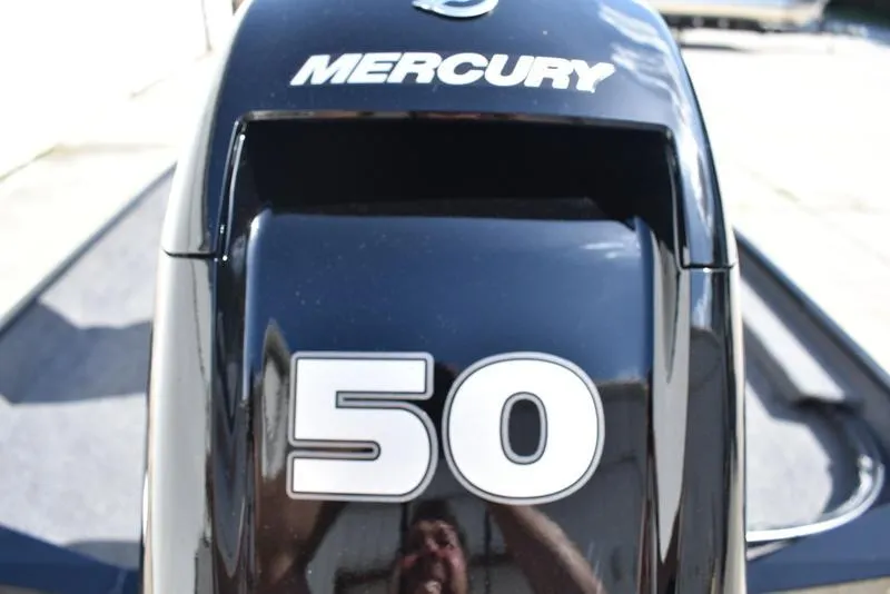 Slide: The Image of Mercury 50 horsepower outboard motor on Lowe Skorpion 17, 2026 model. - 6