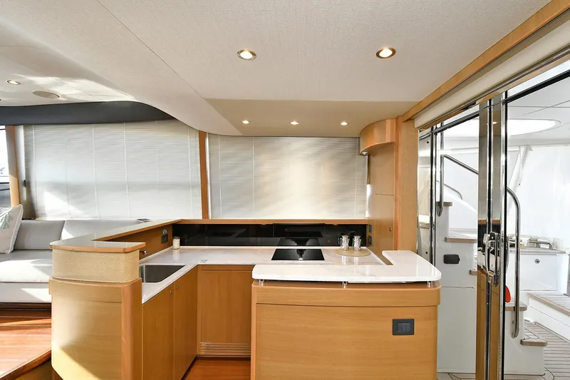 Slide: The Image of Luxurious kitchen interior of 2016 Princess 52 Flybridge Yacht with modern design. - 14