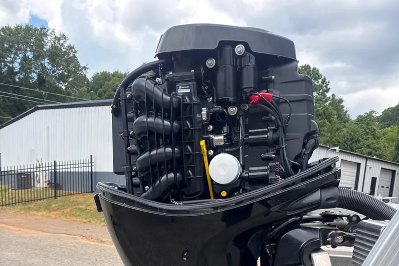 Slide: The Image of 2023 Bennington 22SX SWINGBACK boat engine close-up, showcasing intricate mechanical details. - 25