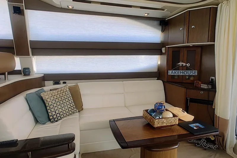 Slide: The Image of Luxurious interior of 2015 Meridian 441 Sedan yacht with elegant seating and decor. - 27