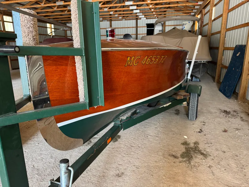 Slide: The Image of 2010 Hacker-Craft Gentleman's Racer Replica, "Bold Venture," on trailer in storage. - 3