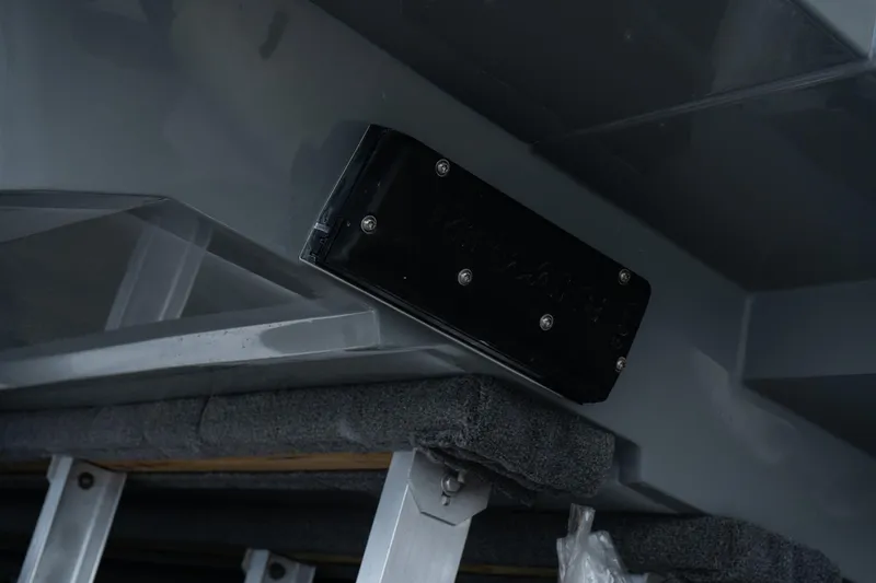 Slide: The Image of 2026 Scout 288 LXF boat hull detail with mounted equipment. - 39