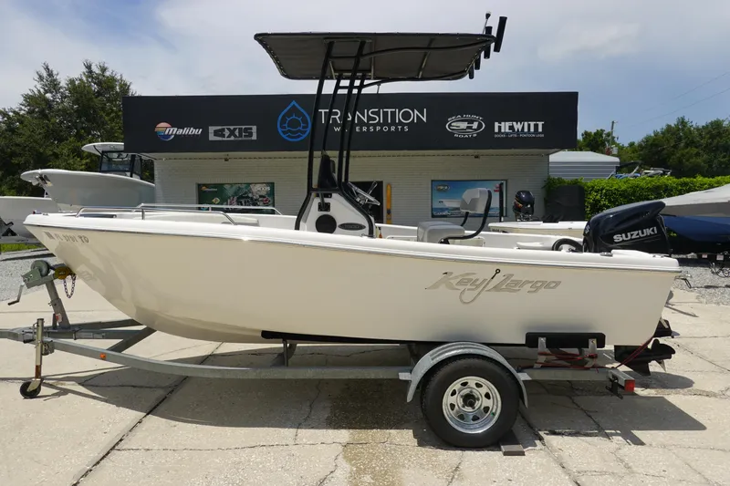 The Image of 2022 Key Largo 1800 Center Console boat on trailer at dealership. - 1