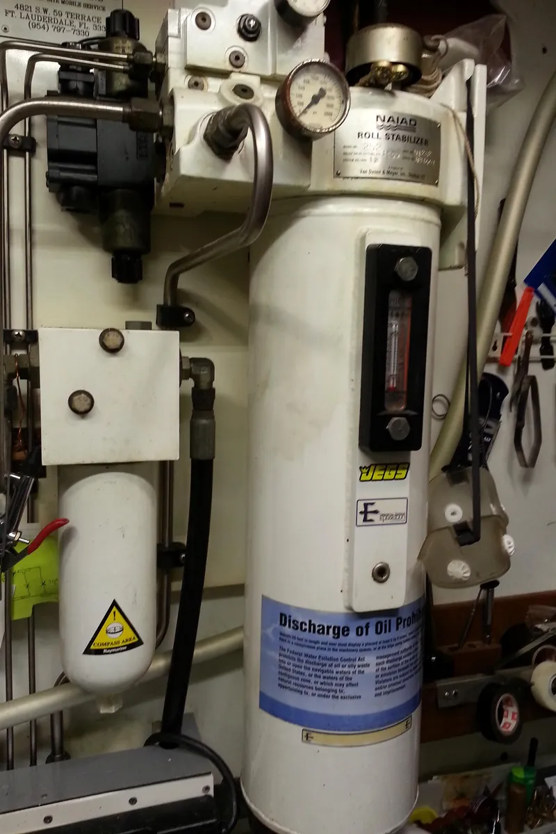 Slide: The Image of Engine room equipment on a 1989 DeFever 57 POC Motor Yacht. - 31