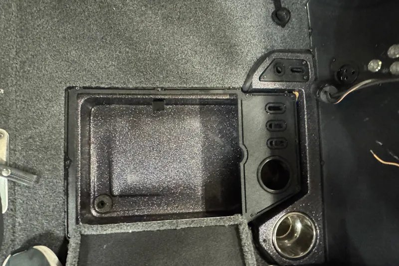 Slide: The Image of 2023 Ranger VX1888 WT interior compartment with storage space and schematic diagram. - 22