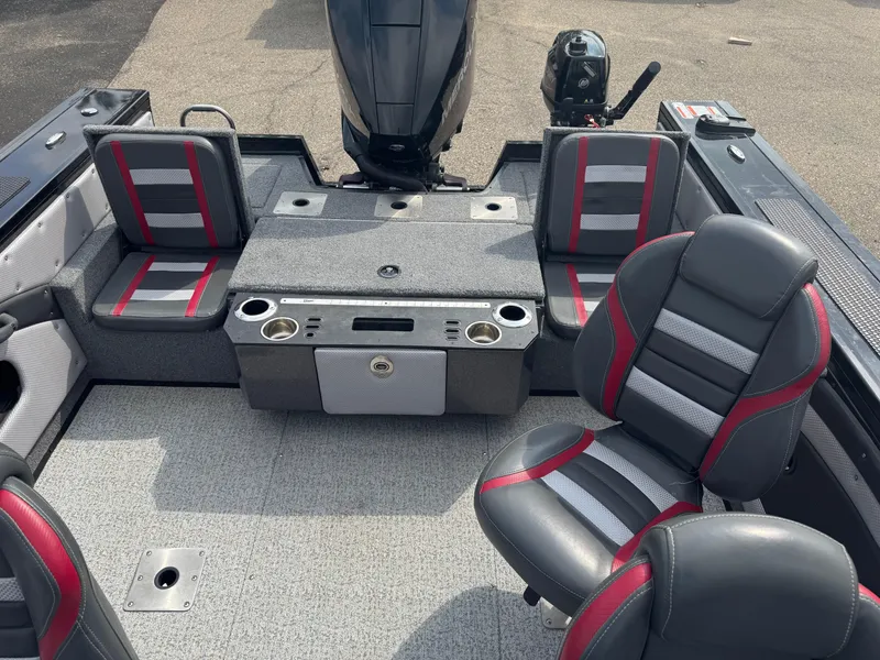 Slide: The Image of Interior of 2023 Ranger VX1888 WT boat with steering wheel and seating. - 6