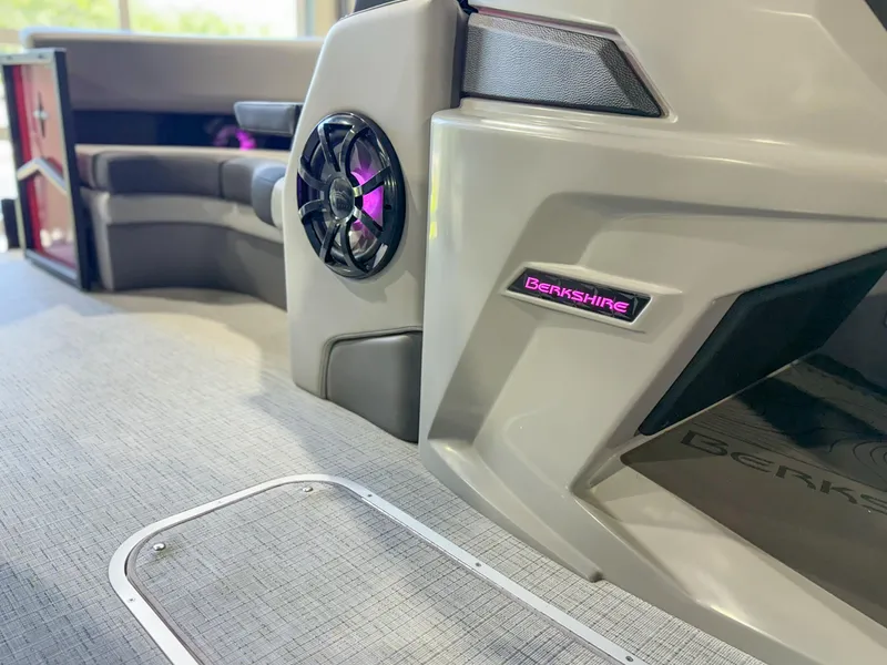 Slide: The Image of 2025 Berkshire 23SBE STS interior with speaker and logo detail. - 13