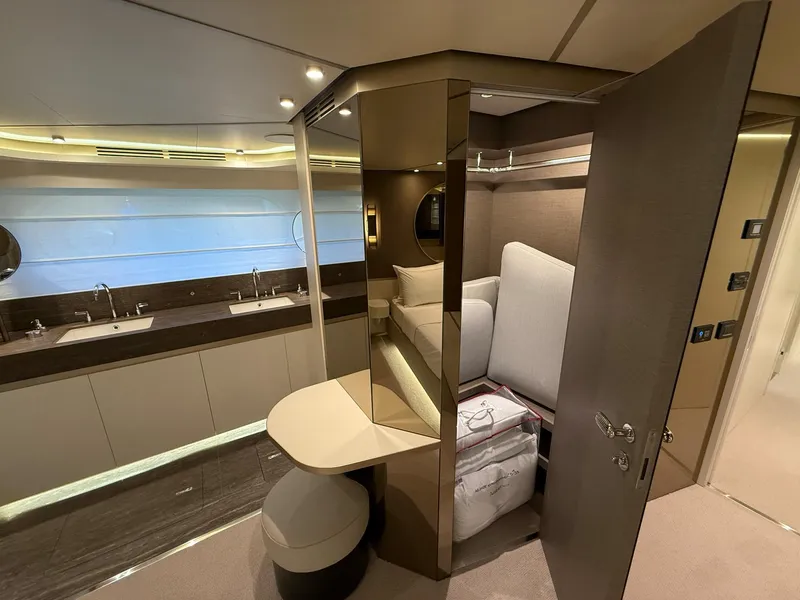 Slide: The Image of Luxurious shower in 2026 Azimut Magellano 25M yacht, featuring sleek glass doors and modern fixtures. - 27