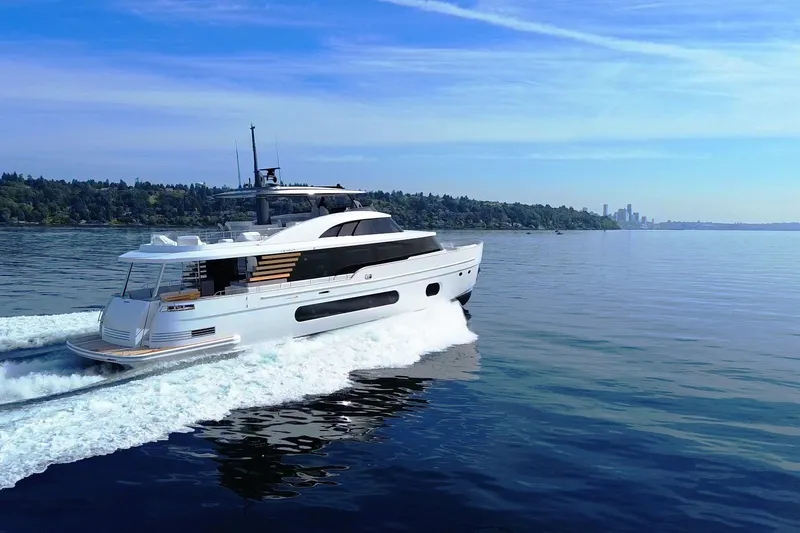 Slide: The Image of Luxury Azimut Magellano 25M yacht cruising on calm waters, 2026 model. - 109
