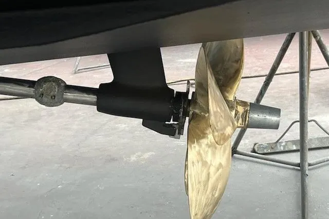 Slide: The Image of Propeller of 2014 Beneteau Swift Trawler 34, showcasing marine engineering details. - 28