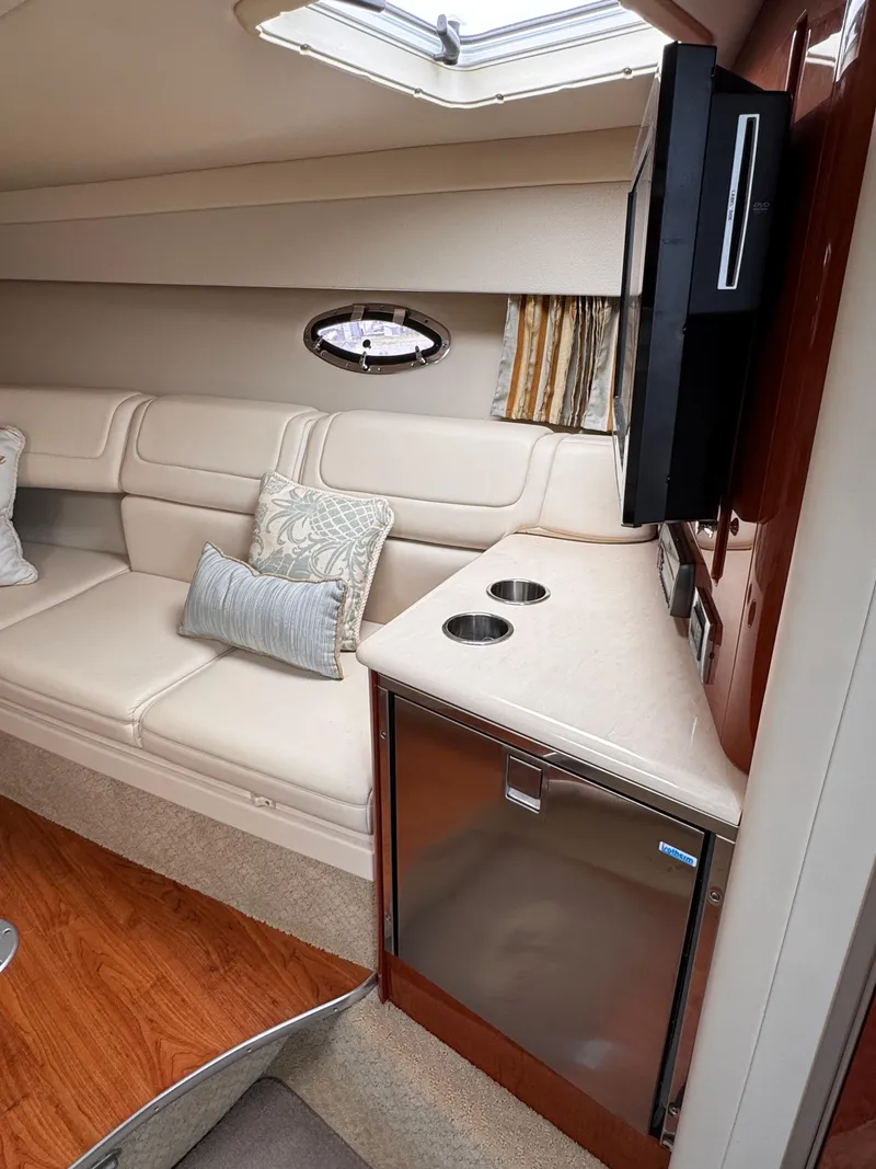 Slide: The Image of Interior of 2009 Formula 350 Sun Sport boat with modern amenities and sleek design. - 28