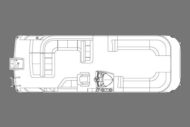 Slide: The Image of Manufacturer Provided Image: Top view layout of 2017 Crest Caribbean 250 L pontoon boat. - 2