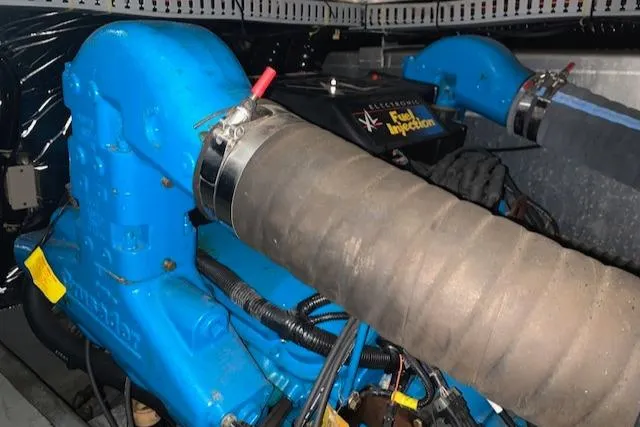 Slide: The Image of Engine compartment of a 1995 Carver 370 Aft Cabin with electronic fuel injection system. - 23