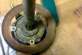 Slide: The Image of Close-up of a mechanical part from a 1931 Hacker-Craft 26 Dolphin boat. - 98