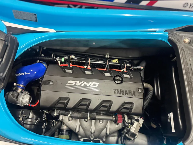 Slide: The Image of 2022 Yamaha WaveRunner FX SVHO engine compartment, showcasing powerful SVHO engine components. - 29