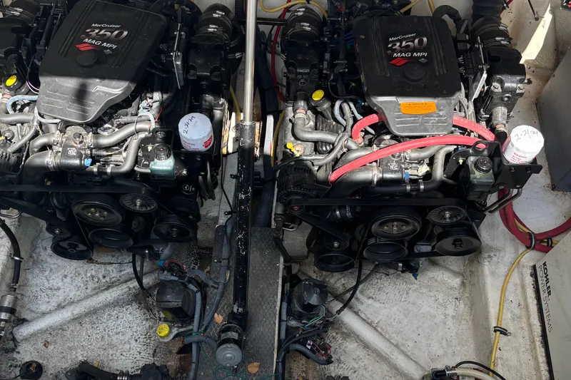 Slide: The Image of Twin MerCruiser 350 MAG MPI engines in a 2005 Chaparral Signature 330 boat. - 20
