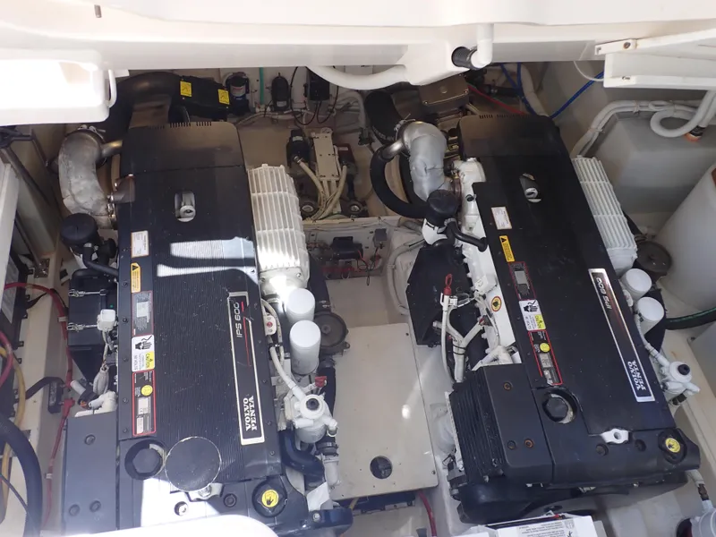 Slide: The Image of Engine room of 2009 Tiara Yachts 4300 Sovran with twin Volvo Penta engines. - 14