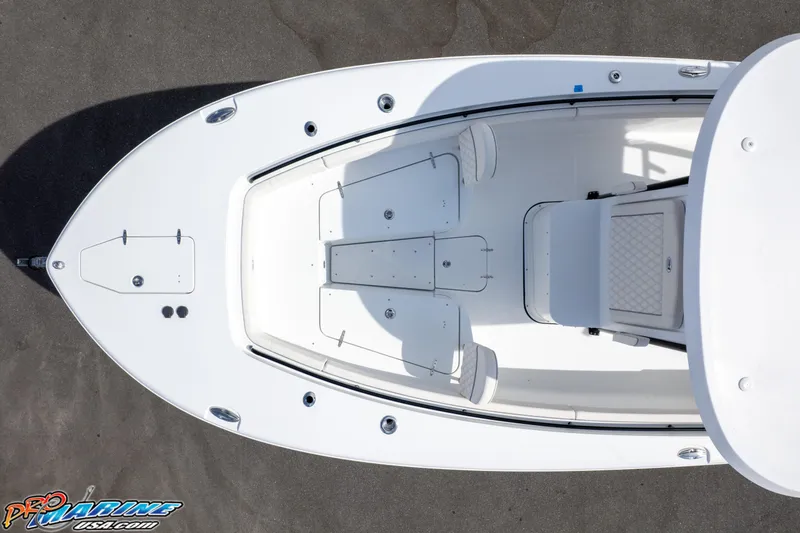 Slide: The Image of Top view of 2026 Sea Hunt Gamefish 30 boat, showcasing sleek design and spacious deck. - 6