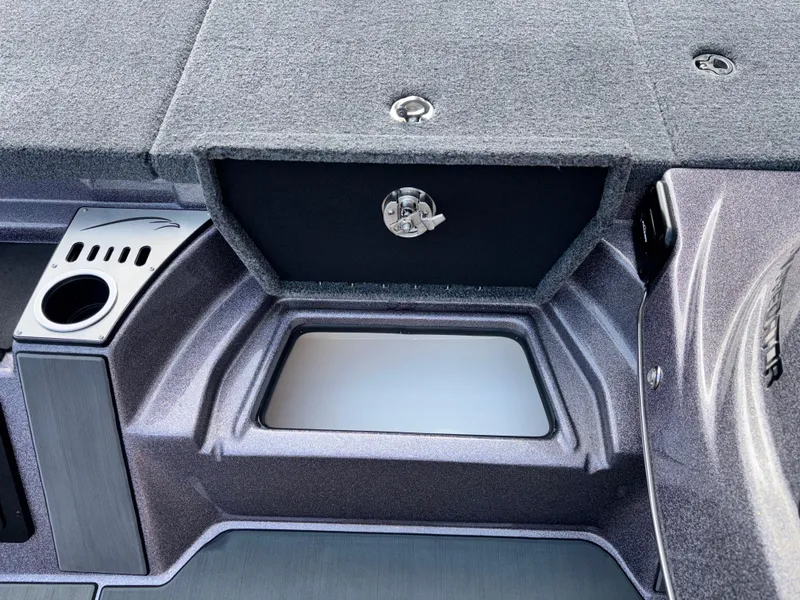 Slide: The Image of 2025 Falcon Boats 21 Predator, sleek design, metallic finish, outdoor showroom display. - 25