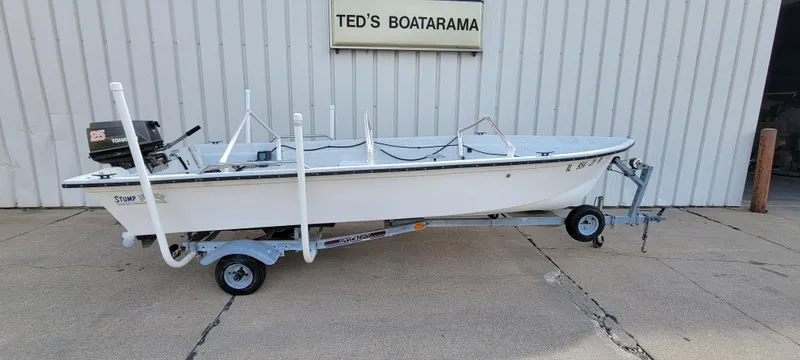 Slide: The Image of 1996 Tracker Pro Angler V 16 boat on trailer at Ted's Boatarama. - 17