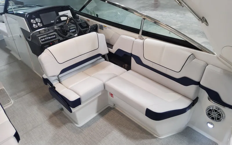 Slide: The Image of 2026 Formula 290 Bowrider interior with luxurious seating and modern dashboard. - 11