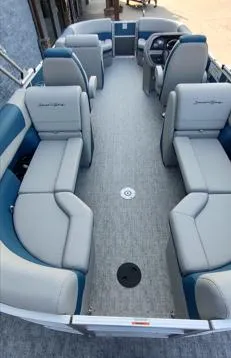 Slide: The Image of 2026 South Bay 224RS LE pontoon boat with spacious seating and modern design. - 6
