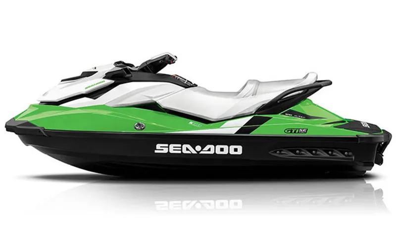 Slide: The Image of Manufacturer Provided Image: 2013 Sea-Doo GTI SE 130 jet ski, green and white, side view. - 9
