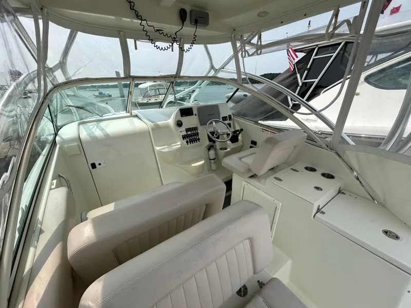 Slide: The Image of 2011 Hydra-Sports 3000 VX boat interior with steering wheel and seating. - 10