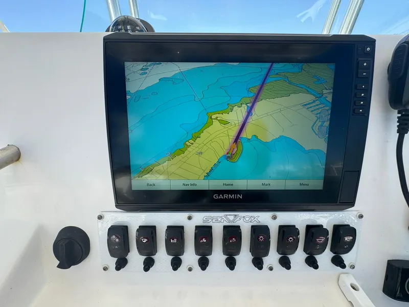 Slide: The Image of Garmin navigation system on 2011 Sea Fox 226 Commander boat dashboard. - 22