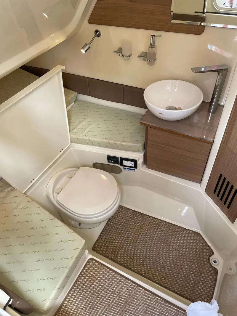 Slide: The Image of 2019 Chris-Craft Catalina 30 bathroom with modern fixtures and compact design. - 36