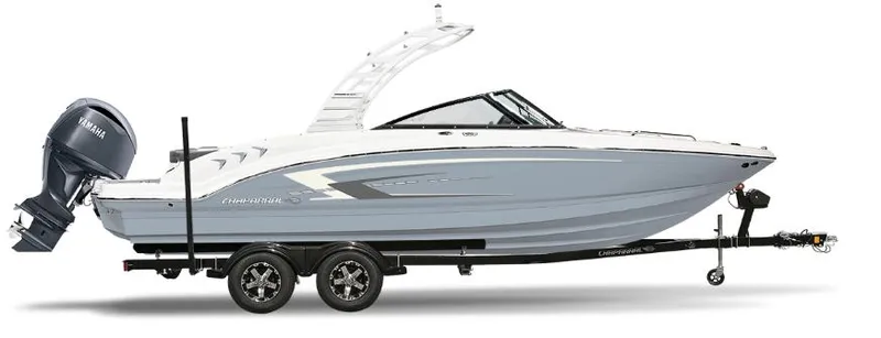 The Image of 2026 Chaparral 21 SSi OB boat on trailer with Yamaha outboard motor. - 1