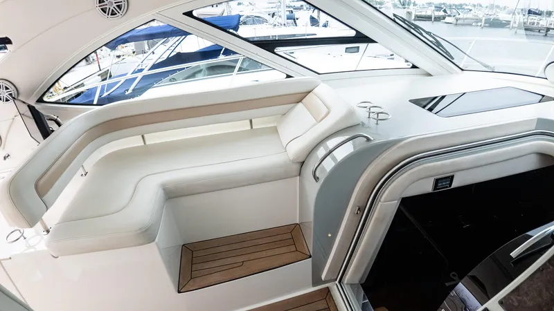 Slide: The Image of 2009 Sea Ray 470 Sundancer interior with elegant seating and modern design. - 24