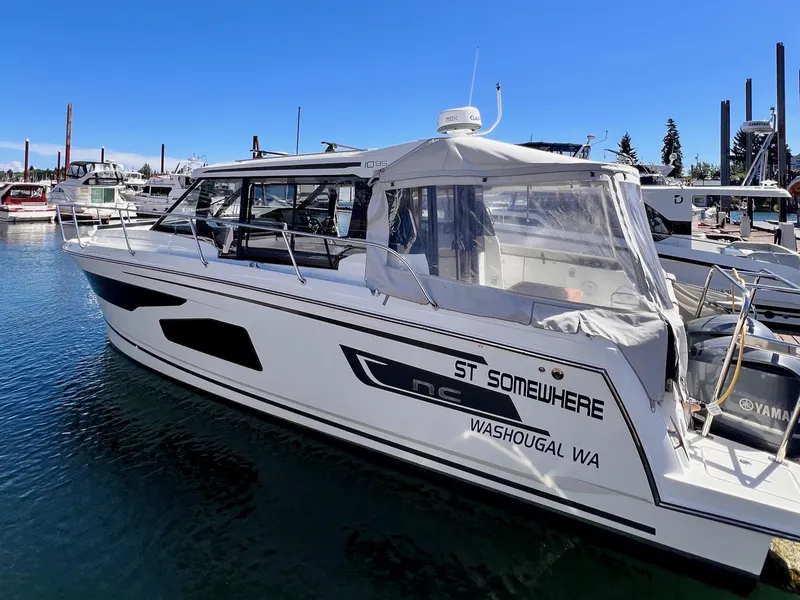 Slide: The Image of 2019 Jeanneau NC 1095 boat docked in marina, Washougal WA. - 3