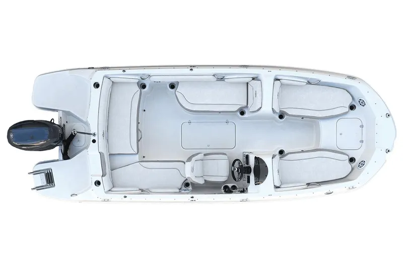 Slide: The Image of Manufacturer Provided Image: 2024 Stingray 182 SC boat, top view, spacious seating, outboard motor. - 13