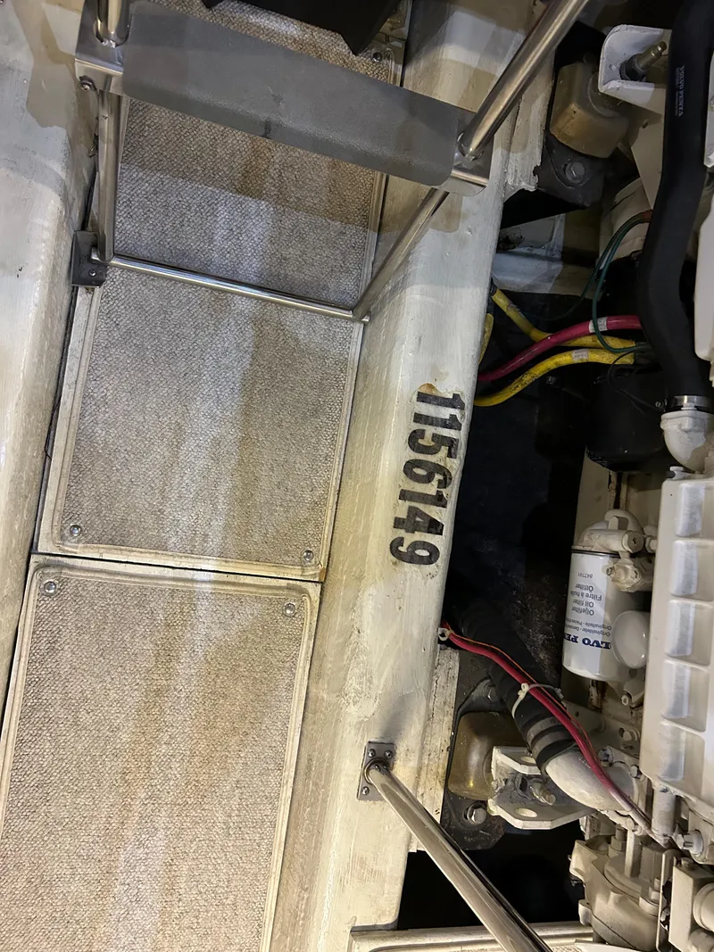 Slide: The Image of Engine room of 2003 Carver 466 Motor Yacht with Reverso oil change system. - 36