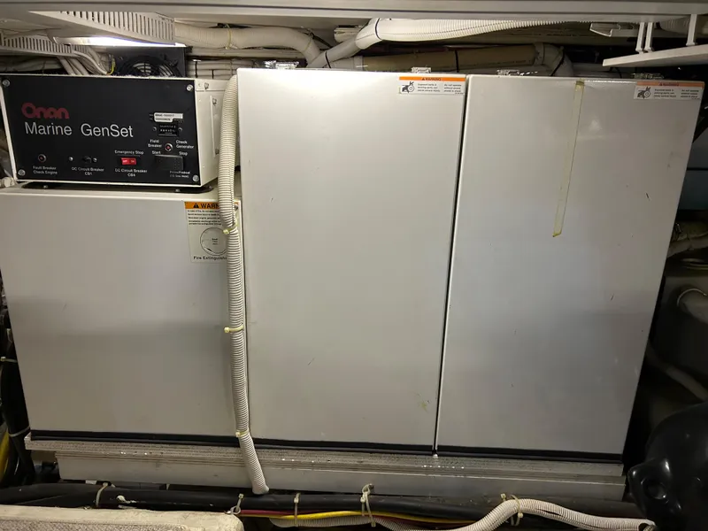 Slide: The Image of Close-up of a 2003 Carver 466 Motor Yacht propeller in dry dock. - 41