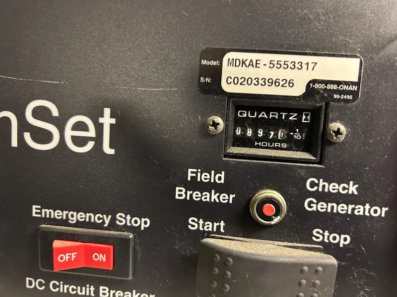 Slide: The Image of 2003 Carver 466 Motor Yacht in storage, side view of hull and bow. - 42