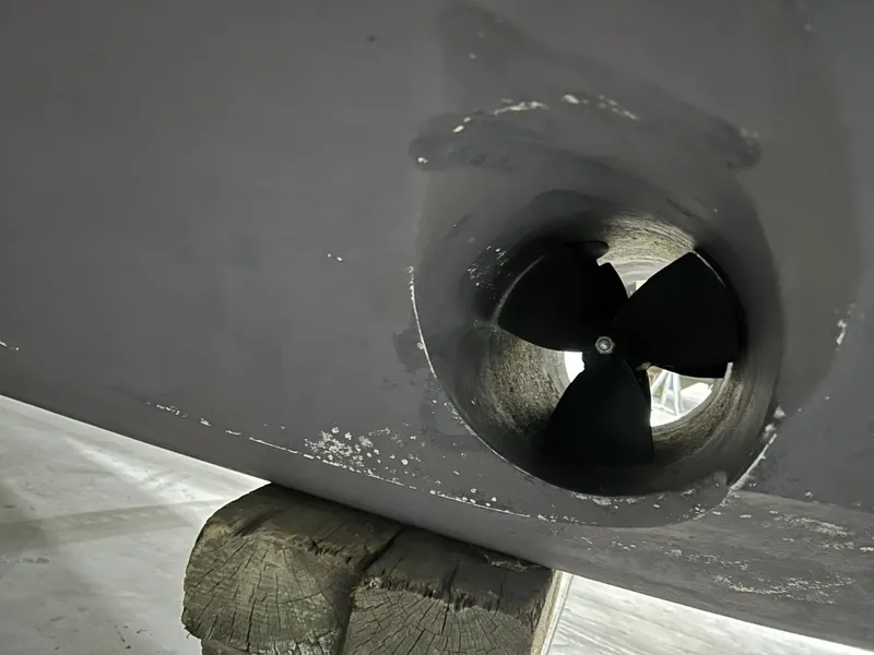 Slide: The Image of Interior of 2003 Carver 466 Motor Yacht with wooden cabinetry and modern amenities. - 44