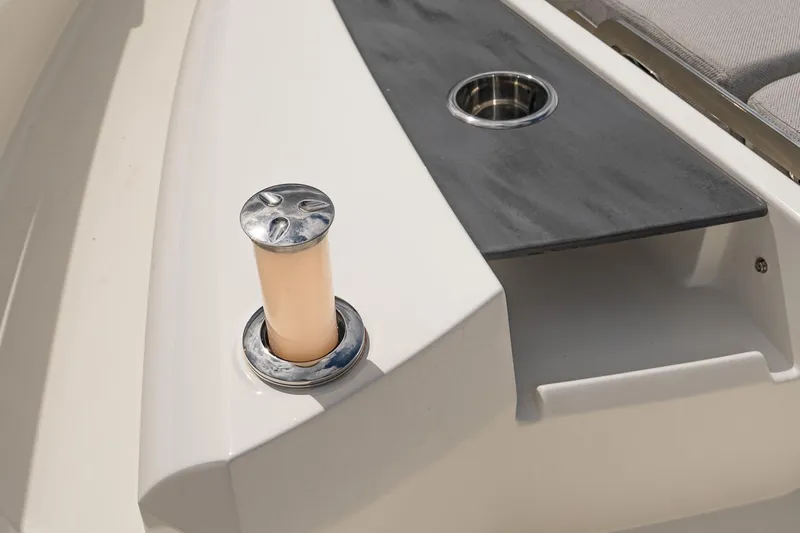 Slide: The Image of Deck detail of 2026 Absolute 60 Fly yacht, featuring a sleek design and modern fixtures. - 56