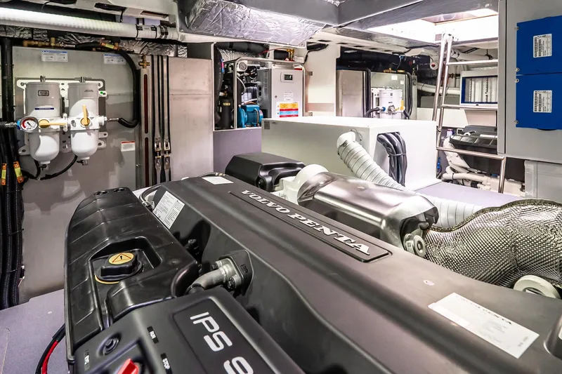 Slide: The Image of Engine room of 2026 Absolute 60 Fly yacht with Volvo Penta IPS system. - 73